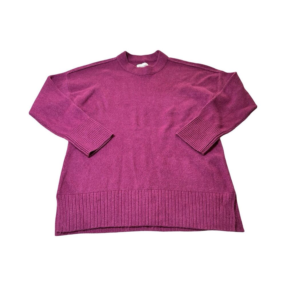 Abercrombie‎ & Fitch Womens Ribbed Oversized Crewneck Sweater Magenta Purple M